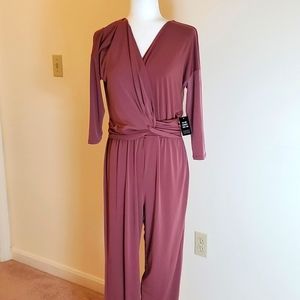 Express knot front mauve colored jumpsuit